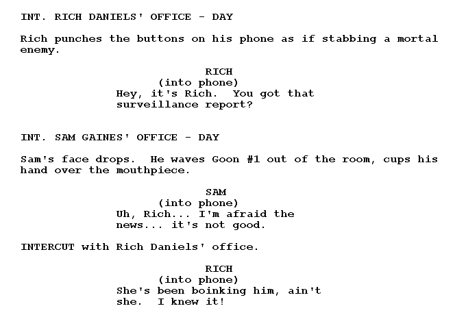 Screenplay snippet - Telephone Calls #1