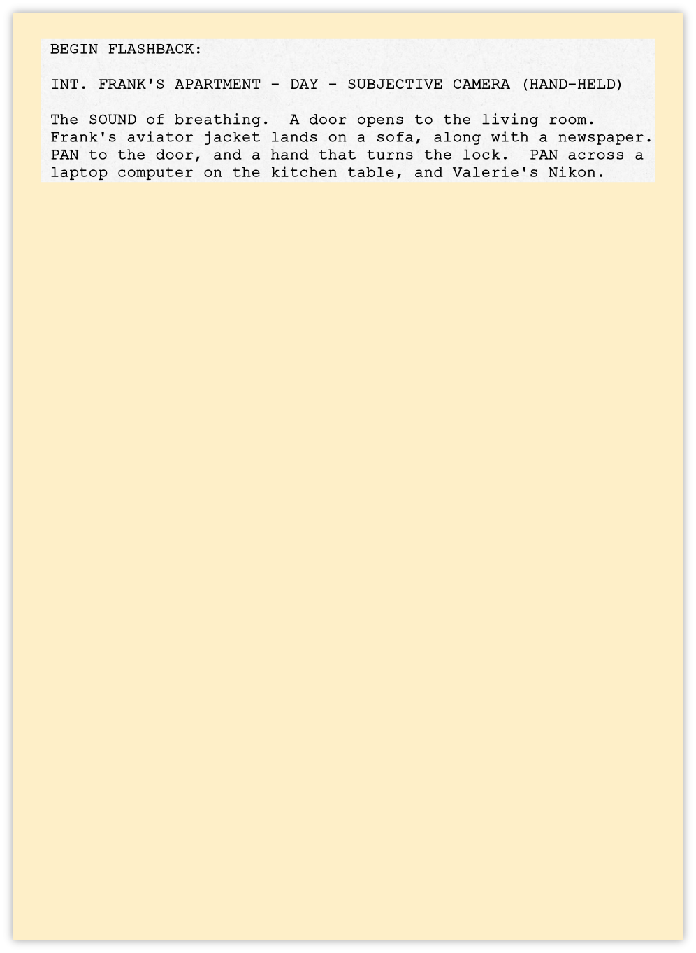 Script Examples For Inner Flashbacks Screenplay Format Guide: Flashbacks - Story Sense®